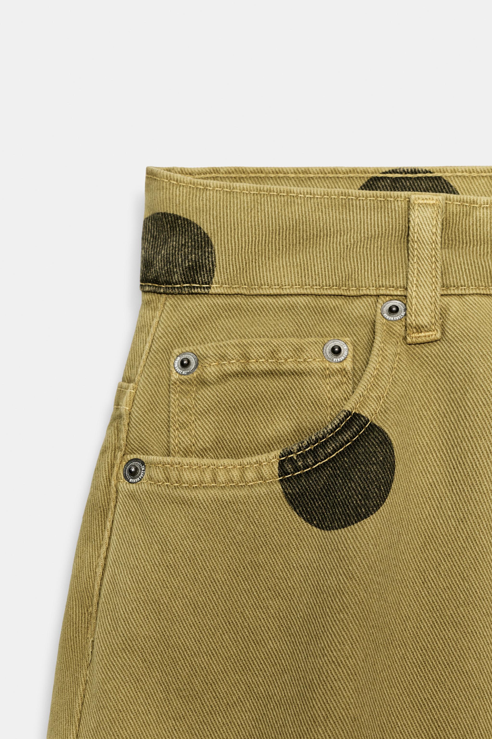 ZW COLLECTION MID-RISE POLKA DOT BARREL JEANS